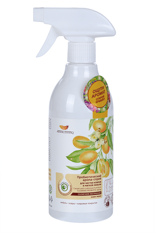 Арома-спрей прибиотич AROMACLEANINQ д/чистки ковр/мягк меб солнеч настроен (AQ100-005) 500 мл