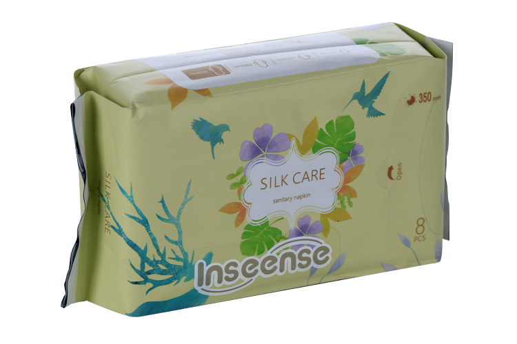 Прокладки Inseense Silk Care женск гигиенич ночн 7 капель, 350 мм, 8 шт