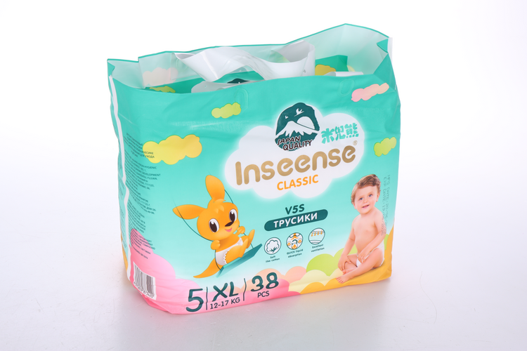 Трусики-подгузники Inseense Classic V5S XL (12-17 кг), 38 шт, изумруд