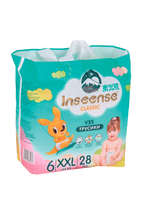 Трусики-подгузники Inseense Classic V5S XXL (15+ кг), 28 шт, изумруд