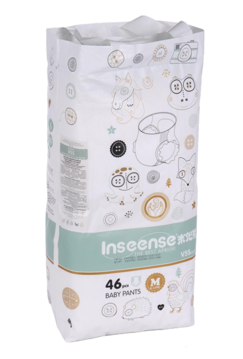 Трусики-подгузники Inseense V5S M (6-11кг), 46 шт, салат