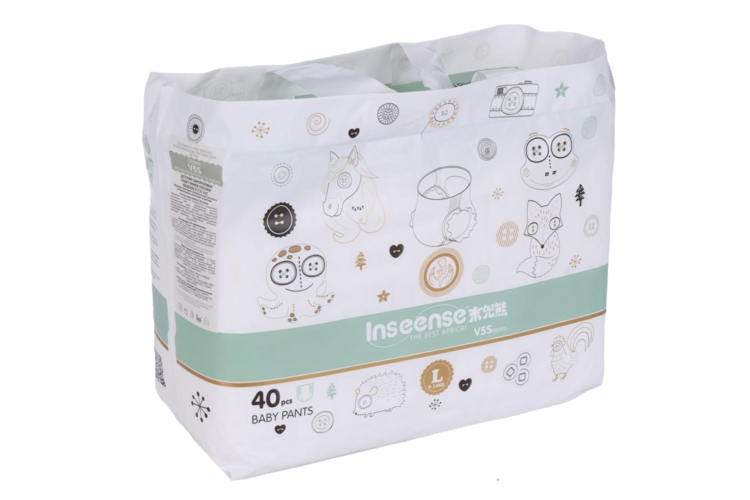 Трусики-подгузники Inseense V5S L (9-14кг), 40 шт, салат