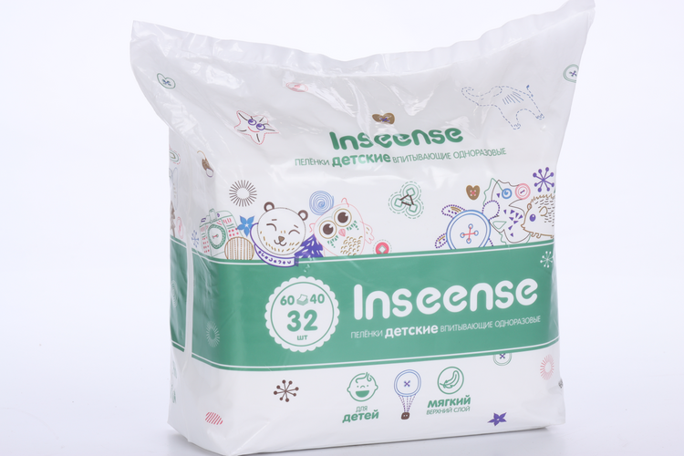 Пеленки Inseense детские одноразовые 60х40 см, 32 шт