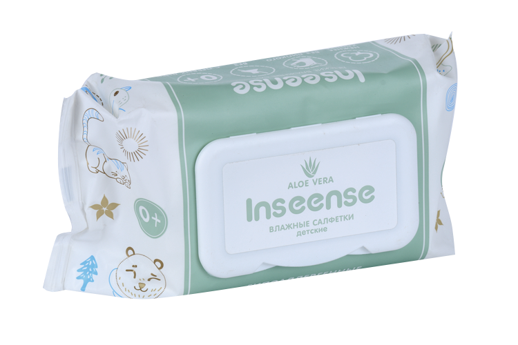 Салфетки Inseense влаж с алоэ вера д/детей, 80 шт