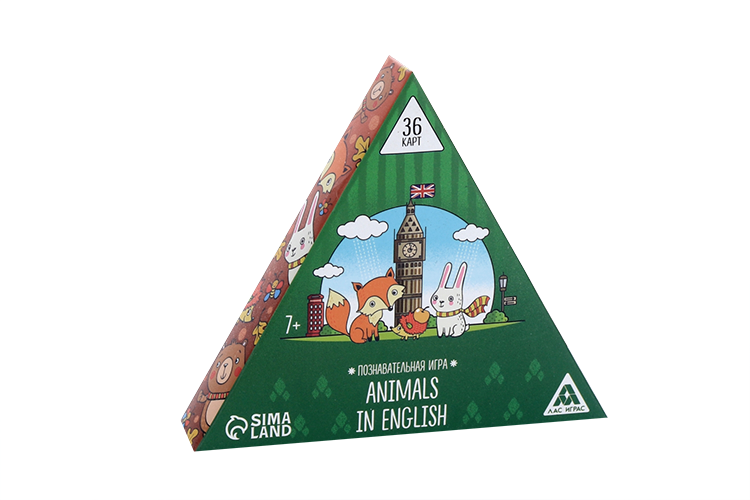 Познавательная игра ЛАС ИГРАС «Animals in English», 36 карт, 7+