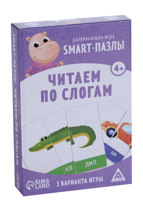 Развивающая игра ЛАС ИГРАС «Smart-пазлы. Читаем по слогам», 30 карточек