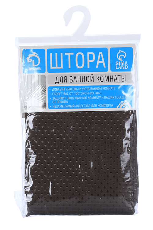 Штора д/ванной комнаты Доляна Шоколад 180×180 см, полиэстер