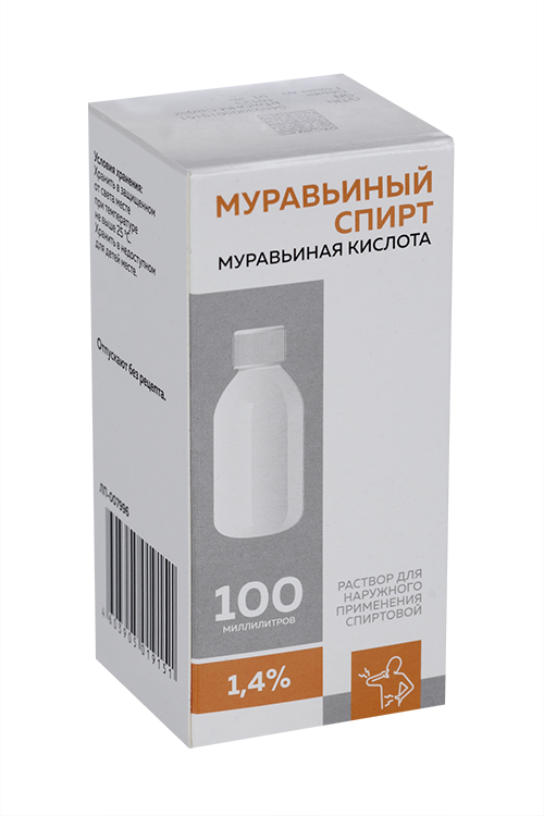 Муравьиный спирт 1.4%, 100 мл, раствор для наружного применения спиртовой