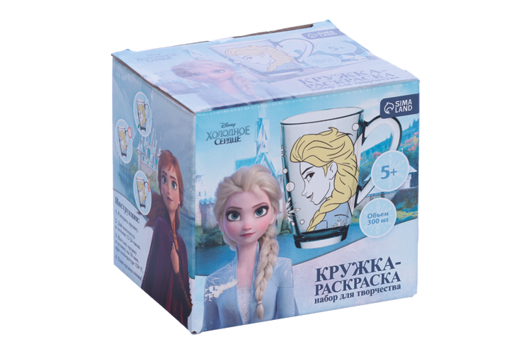 Роспись Disney стеклянной кружки «Анна и Эльза» Холодное сердце, 300 мл