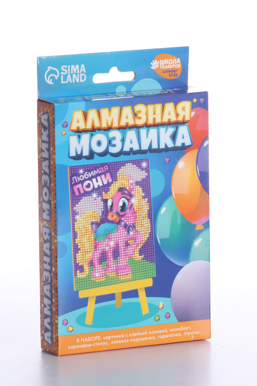 Алмазная мозаика Школа талантов на подставке «Любимая пони» д/детей, размер 10х15 см
