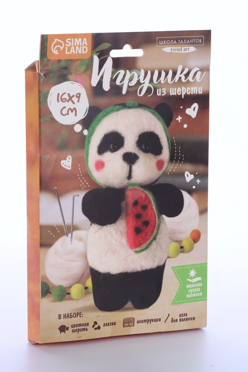 Игрушка из шерсти Школа талантов «‎Панда с арбузом»‎
