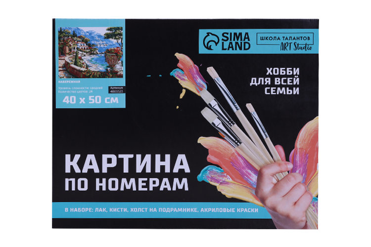 Картина по номерам Школа талантов на холсте с подрамником «Набережная» 40×50 см