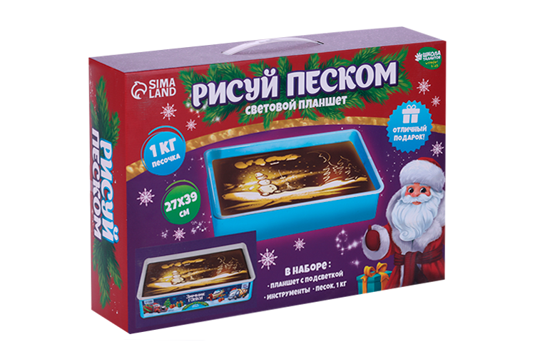Планшет д/рисования Школа талантов песком «Зимние гонки»