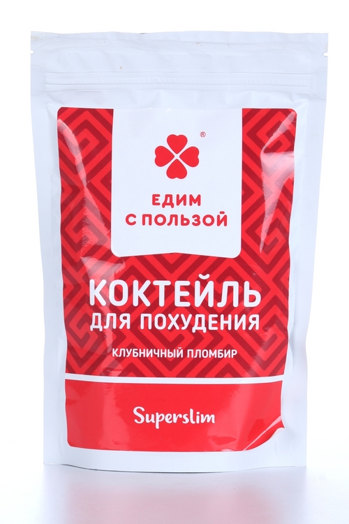 Коктейль Едим с пользой Клубничный пломбир протеиновый д/похудения, 300 г, не БАД