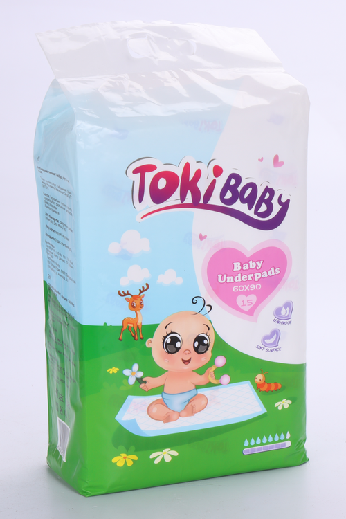 Пеленки TokiBaby впитывающие 60х90 см, 15 шт