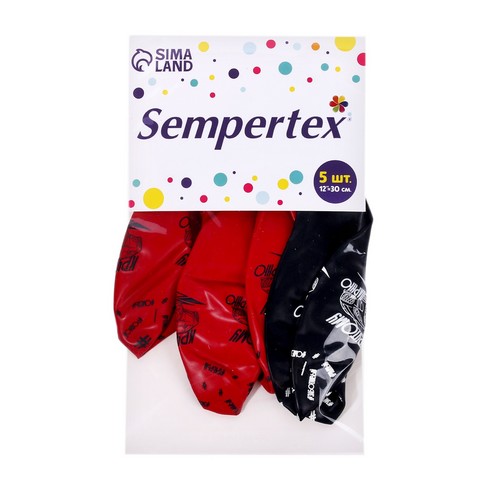 Шар Sempertex латексный «Крутому парню», пастель, набор 5 шт , цвет черный, красный