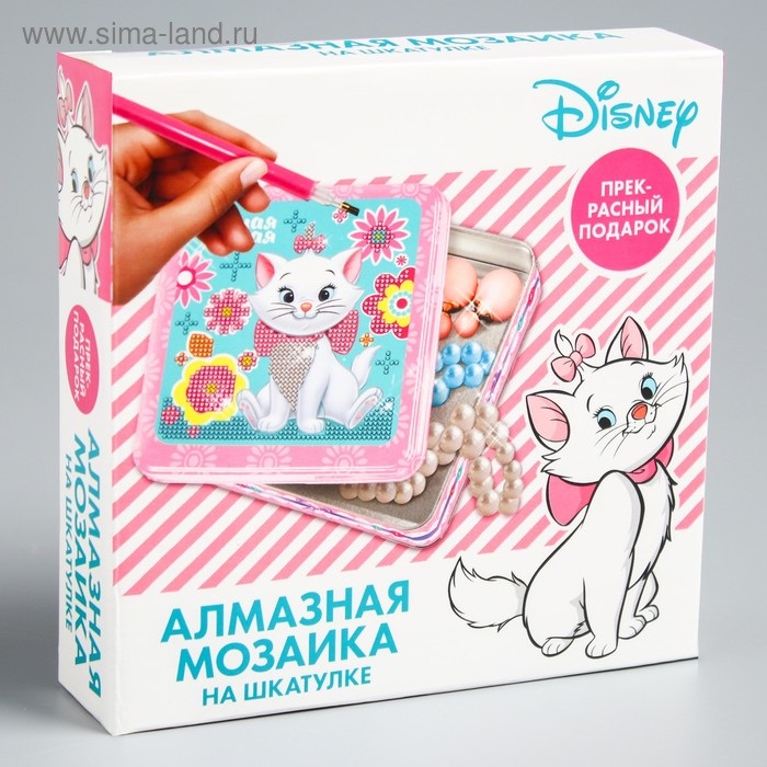 Алмазная мозаика Disney на шкатулке Самая милая Кошечка Мари