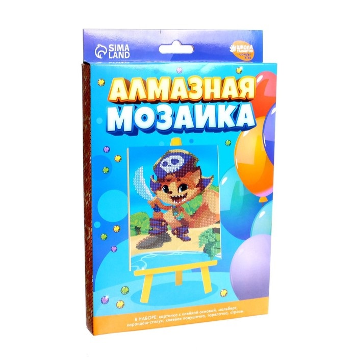 Алмазная мозаика Школа талантов с частичным заполнением Лис-пират 15х21см