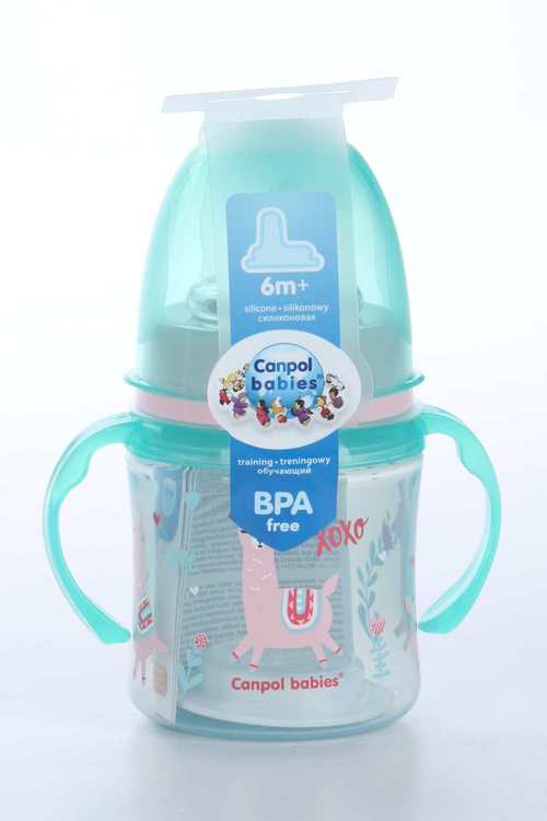 Поильник Canpol EasyStart Exotic Animals обучающ с силик носик зелен (с 6 мес), 120 мл
