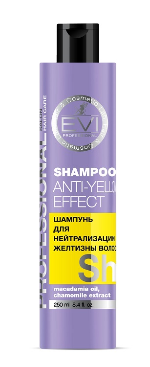 Шампунь EVI Professional Серебристый д/нейтрализации желтизны волос, 250 мл