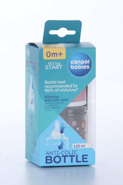 Бутылочка PP EasyStart Newborn с широк горлыш антиколик, 120 мл, Newborn baby розовый