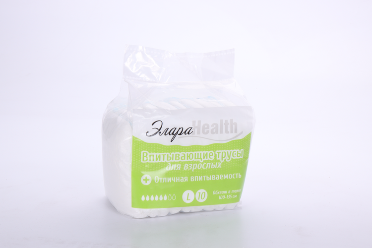 Трусы Элара Health д/взрослых впитывающие р L (100-135 см), 10 шт