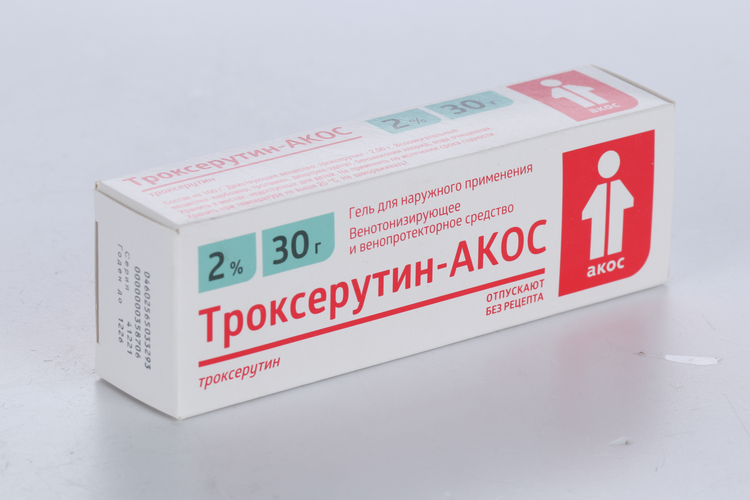 Троксерутин-Акос 2%, 30 г, гель для наружного применения