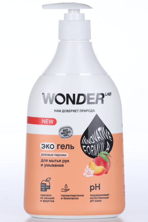 Экогель WONDER LAB д/мытья рук и умывания Розовые персики, 540 мл