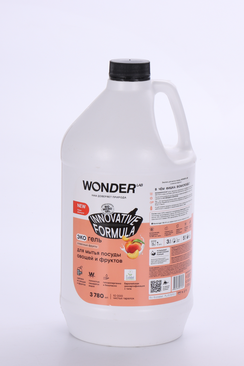 Экогель WONDER LAB д/мытья посуды/овощей/фруктов Сливочные фрукты 3 780 мл