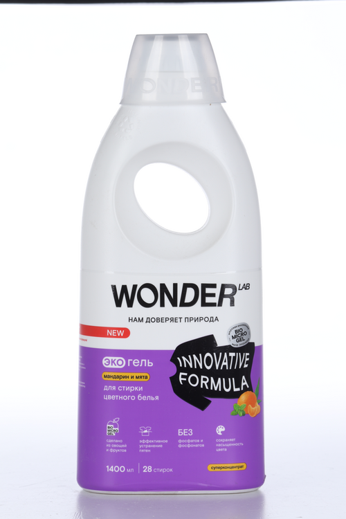 Экогель WONDER LAB д/стирки цветного белья Мандарин и мята 1 400 мл