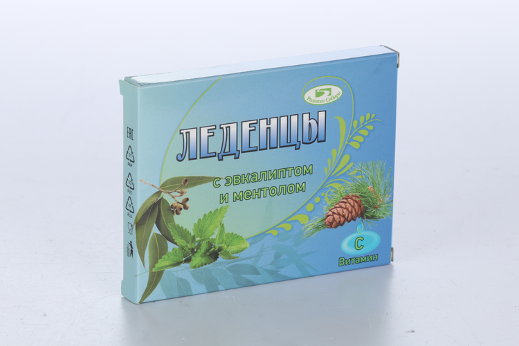 Леденцы Родники Сибири с эвкалиптом/ментолом, 10 шт