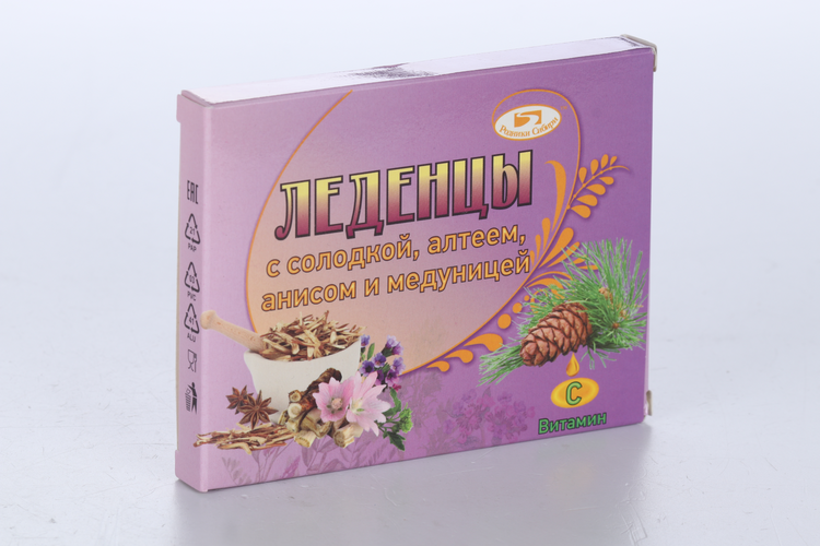 Леденцы Родники Сибири с солодкой/алтеем/анисом/медуницой, 10 шт