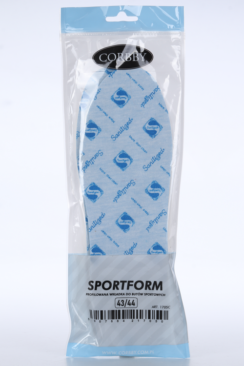 Стельки Corbby Sportform трехслойн проф из полиурит пены с антибак пропит Sanitized р 43-44