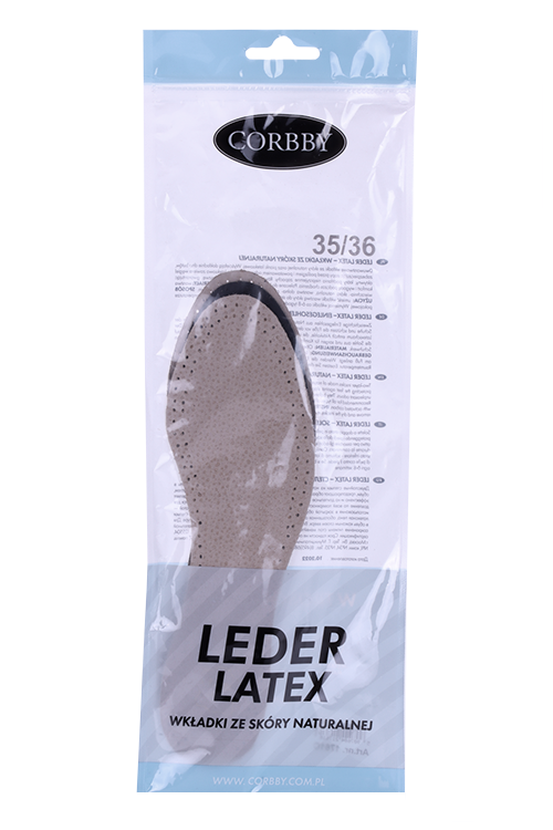 Стельки Corbby Leder Latex натур кожа с активир углем р 35-36