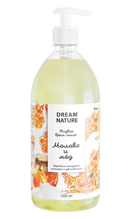 Мыло жидкое Dream Nature Молоко и мед, 1 л