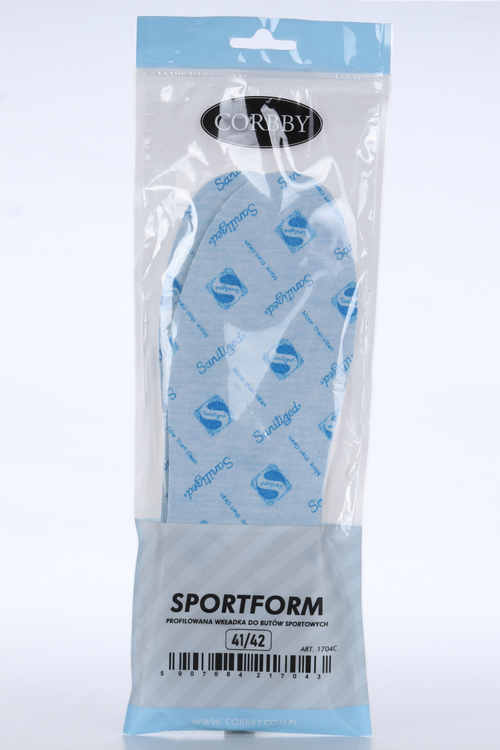 Стельки Corbby Sportform трехслойн проф из полиурит пены с антибак пропит Sanitized р 41-42