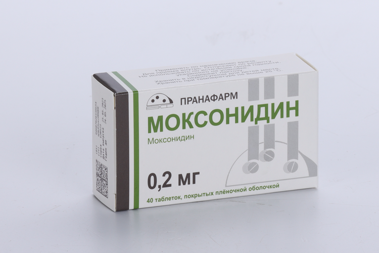Моксонидин 0.2 мг, 40 шт, таблетки покрытые пленочной оболочкой
