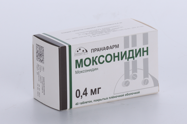 Моксонидин 0.4 мг, 40 шт, таблетки покрытые пленочной оболочкой