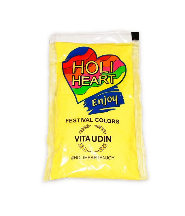 Краска Vita Udin Holi Heart Enjoy желтая 120 г, (4634444178412)
