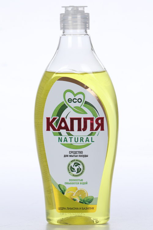 Средство д/мытья посуды Капля Natural Цедра лимона и базилик 500 г