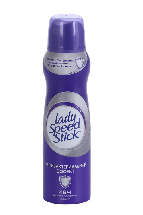 Дезодорант-антиперспирант Lady Speed Stick Антибактериальный эффект, 150 мл, спрей