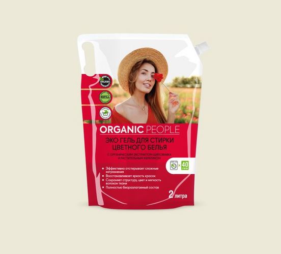 Гель ORGANIC PEOPLE д/стирки цветного белья ЭКО 2 л