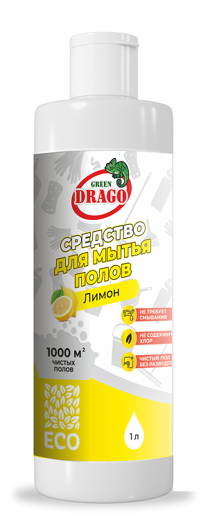 Средство GREEN DRAGO Лимон д/мытья полов 1 л