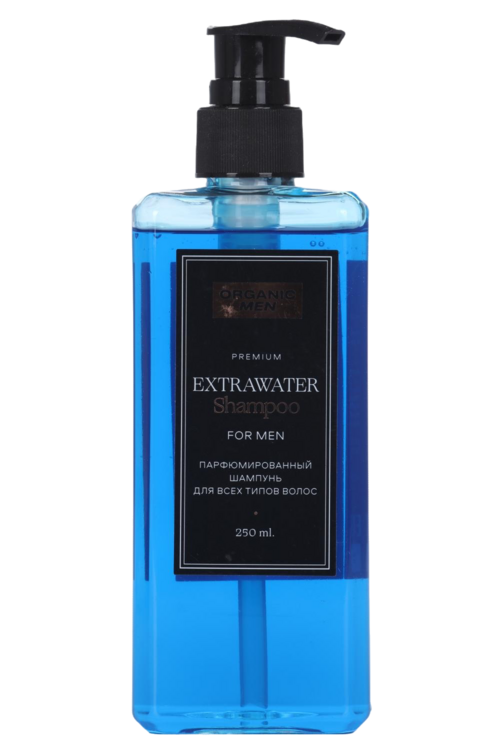 Шампунь Organic Men Extrawater парфюмированный д/всех типов волос, 250 мл