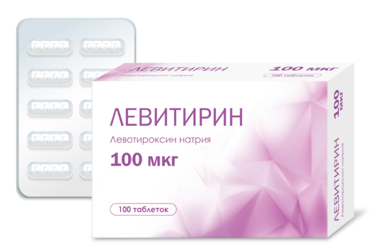 Л-Тироксин Левитирин 100 мкг, 100 шт, таблетки