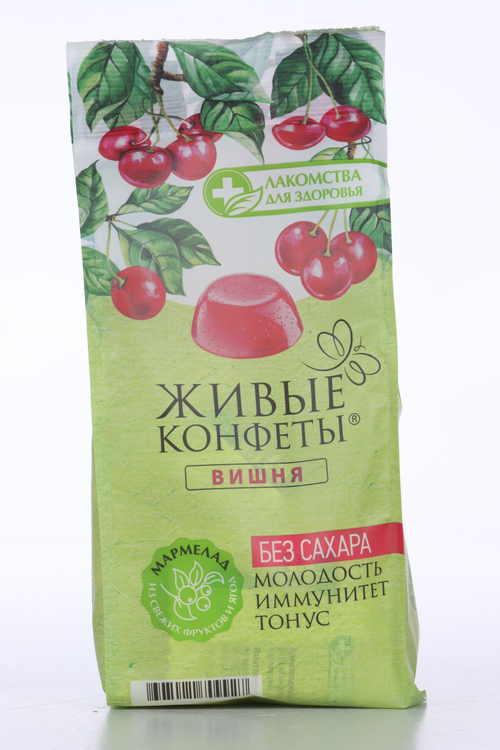 Мармелад Живые конфеты вишня б/сахара, 170 г