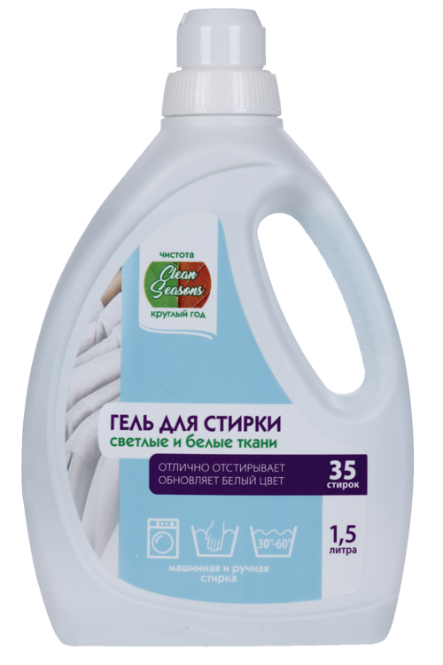 Гель Сlean Seasons д/стирки светлых/белых тканей 1 500 мл
