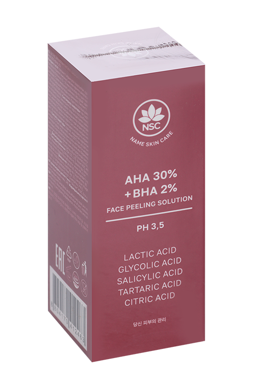 Пилинг NSC AHA 30%+BHA 2% кислотный д/лица, 30 мл
