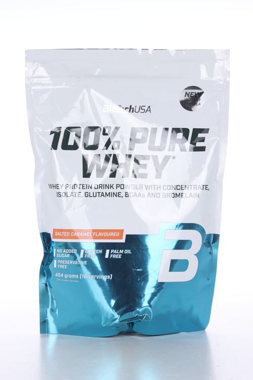 Протеин сывороточный BioTechUSA 100% Pure Whey соленая карамель, 454 г