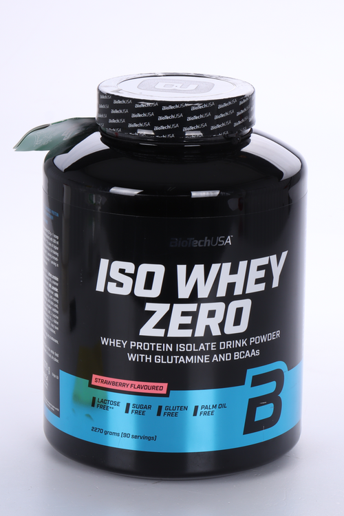 Протеин изолят сывороточный BioTechUSA Iso Whey Zero black клубника, 2 270 г